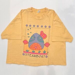 Vintage 90’s Fresh Produce Cropped T Shirt Size Women’s One Size Fits All 1991